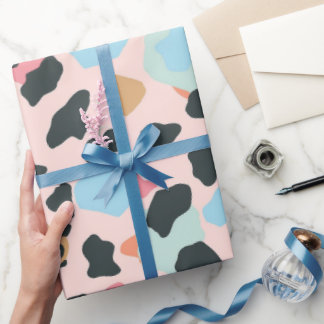 Papel De Presente Manchas de Leopardo Pastel Fofas