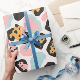 Papel De Presente Manchas de leopardo pastel funky