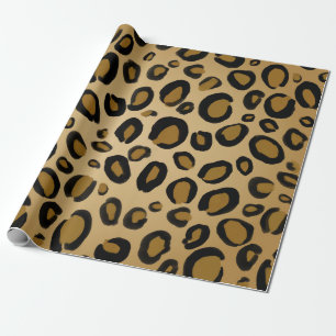 Papel De Presente Manchas Estampa de Leopardo Guepardo Pintado Doura