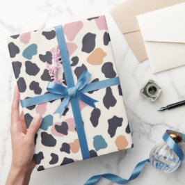 Papel De Presente Manchas-leopardo cor-de-rosa-esbranquiçada de lara