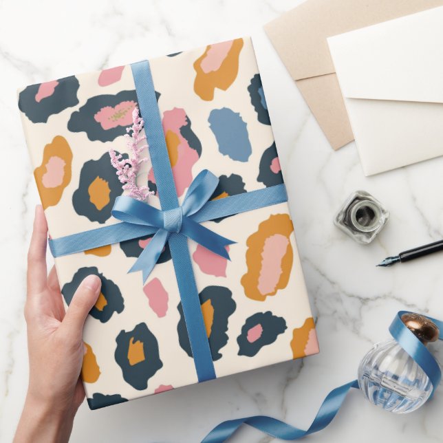 Papel De Presente Manchas-leopardo de Pastel ouro (Presentear)