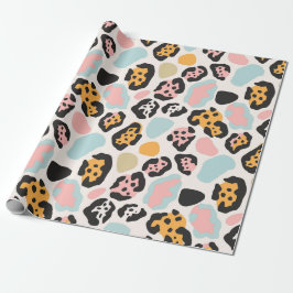 Papel De Presente Manchas-leopardo Pastel Funky