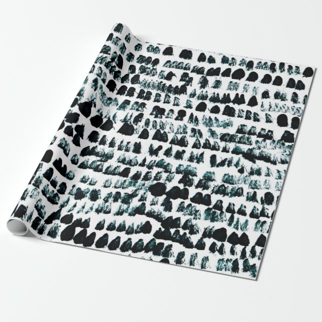 Papel De Presente Manchas pretas com manchas, manchas e grãos (Desenrolado)
