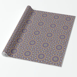 Papel De Presente Mandala amarelo azul