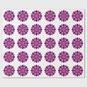 Papel De Presente Mandala de Flor Roxa Real