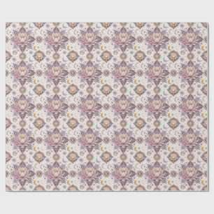 Papel De Presente Mandala de Lótus Celestial com Desenho Espiritual