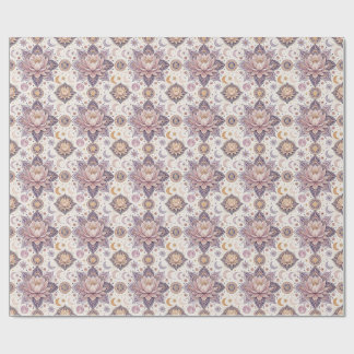Papel De Presente Mandala de Lótus Celestial com Desenho Espiritual