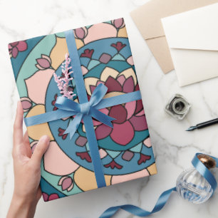 Papel De Presente Mandala de Lótus Flor de Lótus Floral