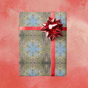 Papel De Presente Mandala digital amarelo e azul