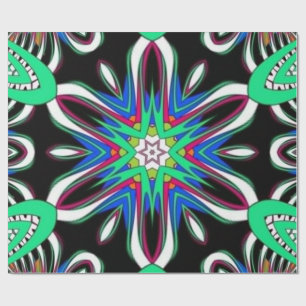 Papel De Presente Mandala Flor Elétrica