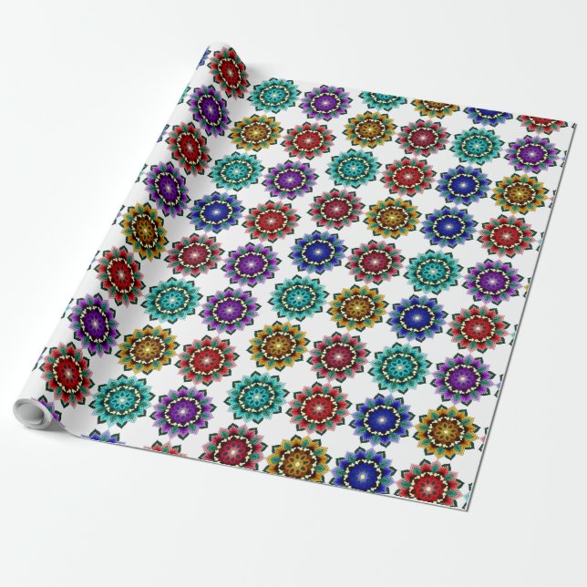 Papel De Presente Mandalan em várias cores (Desenrolado)