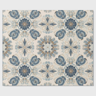 Papel De Presente Mandalas Florais Boho Índigo