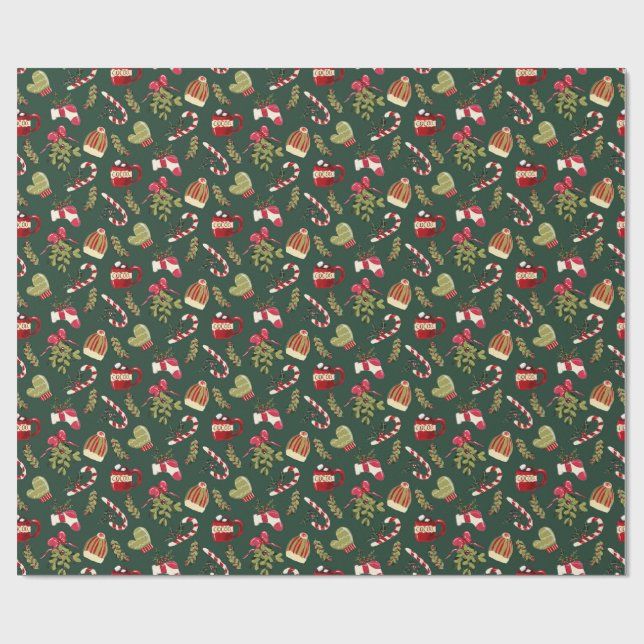 Papel De Presente Manhã de Natal com cacau e marshmallows (Aberto)