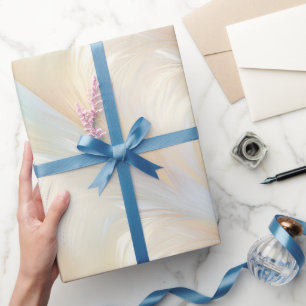 Papel De Presente Manteiga Amarela Pêssego Azul Abstrato Aniversário