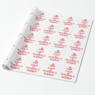 Papel De Presente Mantenha a calma abraçando um roedor