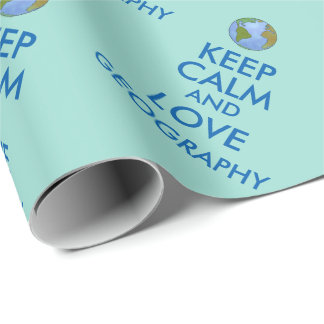 Papel De Presente Mantenha a calma e a geografia do amor