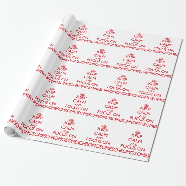 Papel De Presente Mantenha a calma e o foco em cromossomas (Desenrolado)