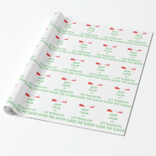 Papel De Presente Mantenha Calma Deixe Rudolph Guia Dorsal