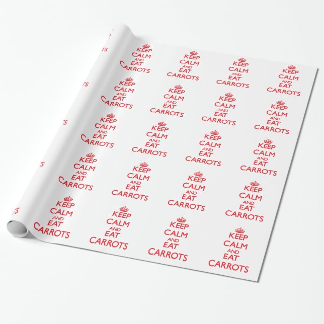 Papel De Presente Mantenha calmo e coma cenouras (Desenrolado)