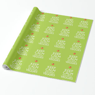 Papel De Presente Mantenha calmo e cresça vegetarianos