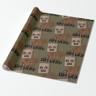 Papel De Presente Mantenha-se estranho macaco de saco