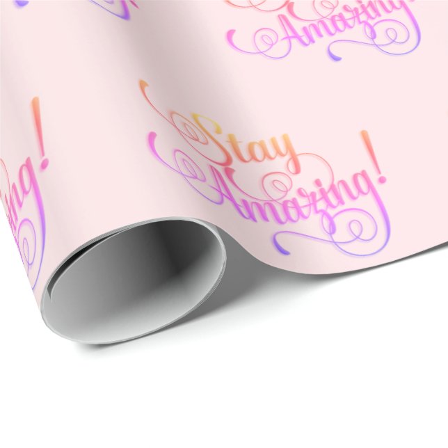 Papel De Presente Mantenha um texto incrível a rosa (Ponta do rolo)