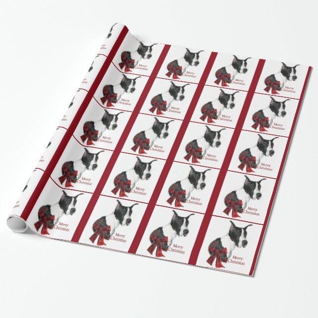 Papel De Presente Mantle Great Dane Christmas (Desenrolado)