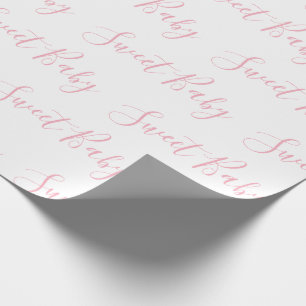 Papel De Presente Manuscrito de bebê doce e elegante, cor-de-rosa pe