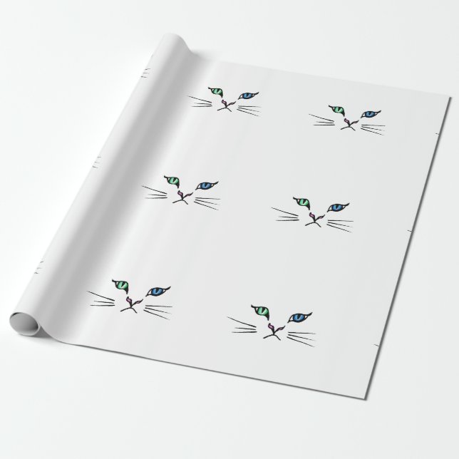 Papel De Presente Mão bonito cara tirada do gatinho (Desenrolado)