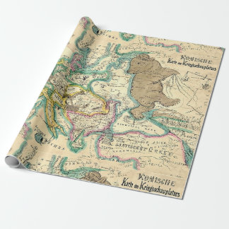 Papel De Presente Mapa alemão antigo da Europa