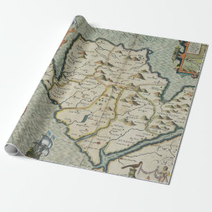 Papel De Presente Mapa antigo antigo inspirado (7)