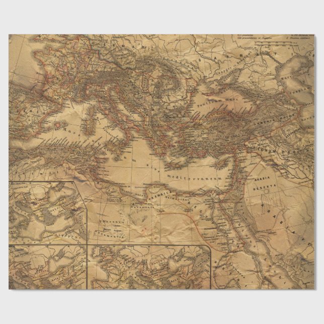 Papel De Presente Mapa Antigo da Europa (Aberto)