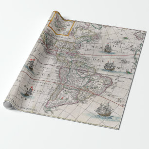 Papel De Presente Mapa Antigo do Lago Parime da América