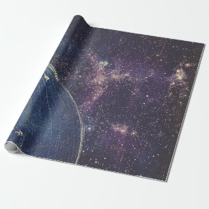 Papel De Presente Mapa Celestial Antigo