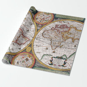 Papel De Presente Mapa Celestial Antigo com Diagramas do Zodíaco