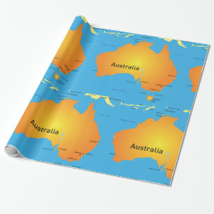 Papel De Presente Mapa Da Austrália