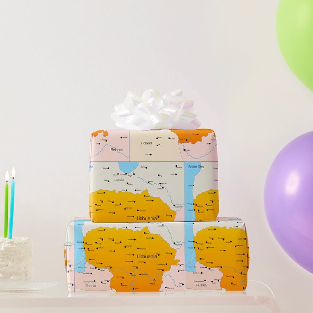 Papel De Presente Mapa Da Lituânia (Criador carregado)