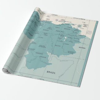 Papel De Presente Mapa da Venezuela - Vintage - Vintage High Detaile