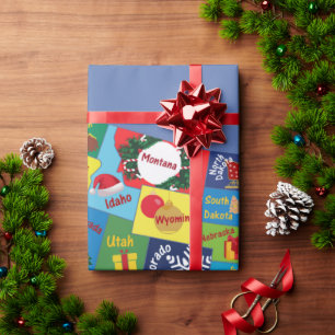 Papel De Presente Mapa de Natal dos EUA