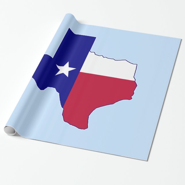 Papel De Presente Mapa de Sinalizador do Texas (Desenrolado)