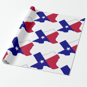 Papel De Presente Mapa de Sinalizador do Texas