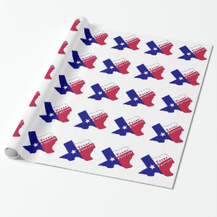 Papel De Presente Mapa de Sinalizador do Texas Forever