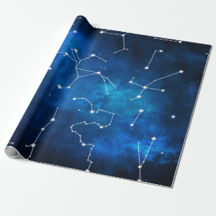 Papel De Presente Mapa do Céu Constelação Amante da Astronomia