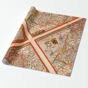 Papel De Presente Mapa do condado da Flandres (1609)