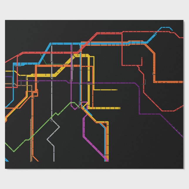 Papel De Presente Mapa do metrô da cidade (Aberto)