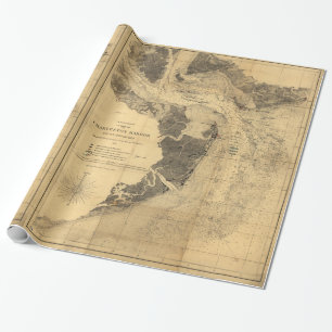 Papel De Presente Mapa do porto South Carolina de Charleston (1863)