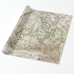 Papel De Presente Mapa do vintage de Finlandia (1740s)
