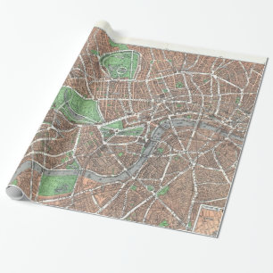 Papel De Presente Mapa do vintage de Londres (1923)