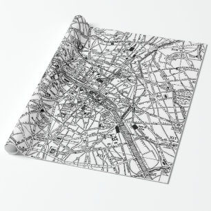 Papel De Presente Mapa do vintage de Paris (1911)