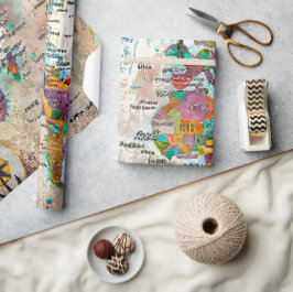 Papel De Presente Mapa Mundial 